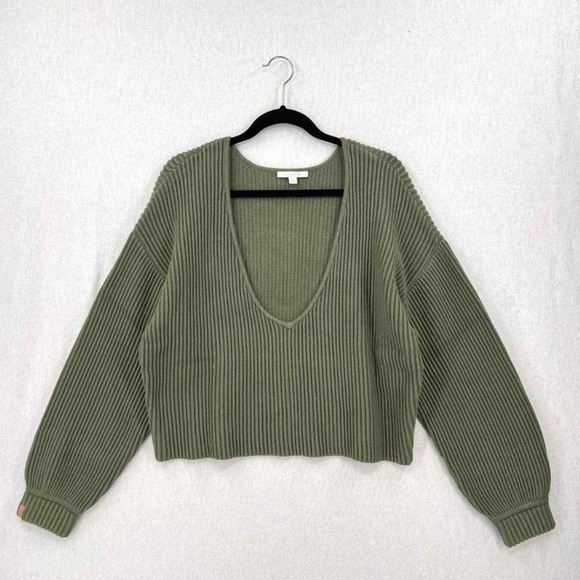 NEW Lunya Cozy Cotton Silk Reversible Pullover in Humble Green - Picture 8 of 11